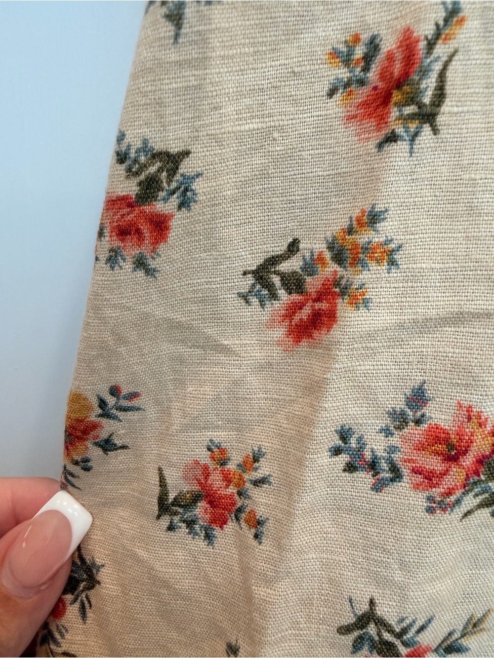 Vintage Liz Claiborne Y2K 90’s Feminine Linen Country Floral Maxi Dress Size 12 - Picture 7 of 13